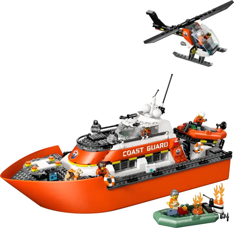 LEGO City Rettungsboot der Küstenwache mit Hubschrauber 60504