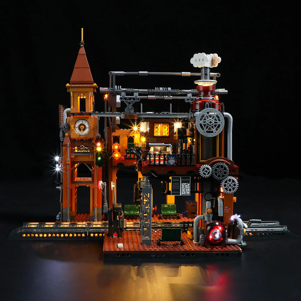 Lumibricks F9007 - Steampunk Train Station - Steampunk-Bahnhof