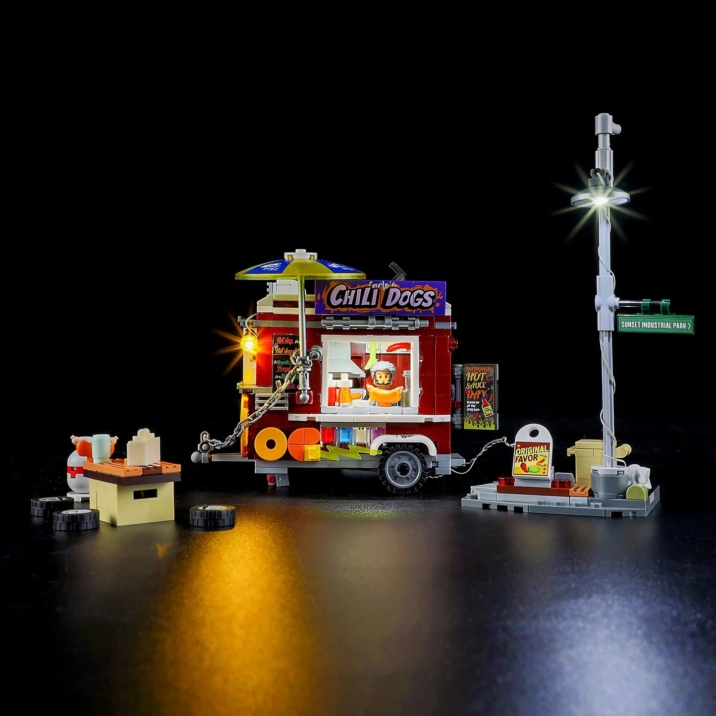 Lumibricks 19001/ F9046 - Chili Dog Trailer - Chili Dog Anhänger