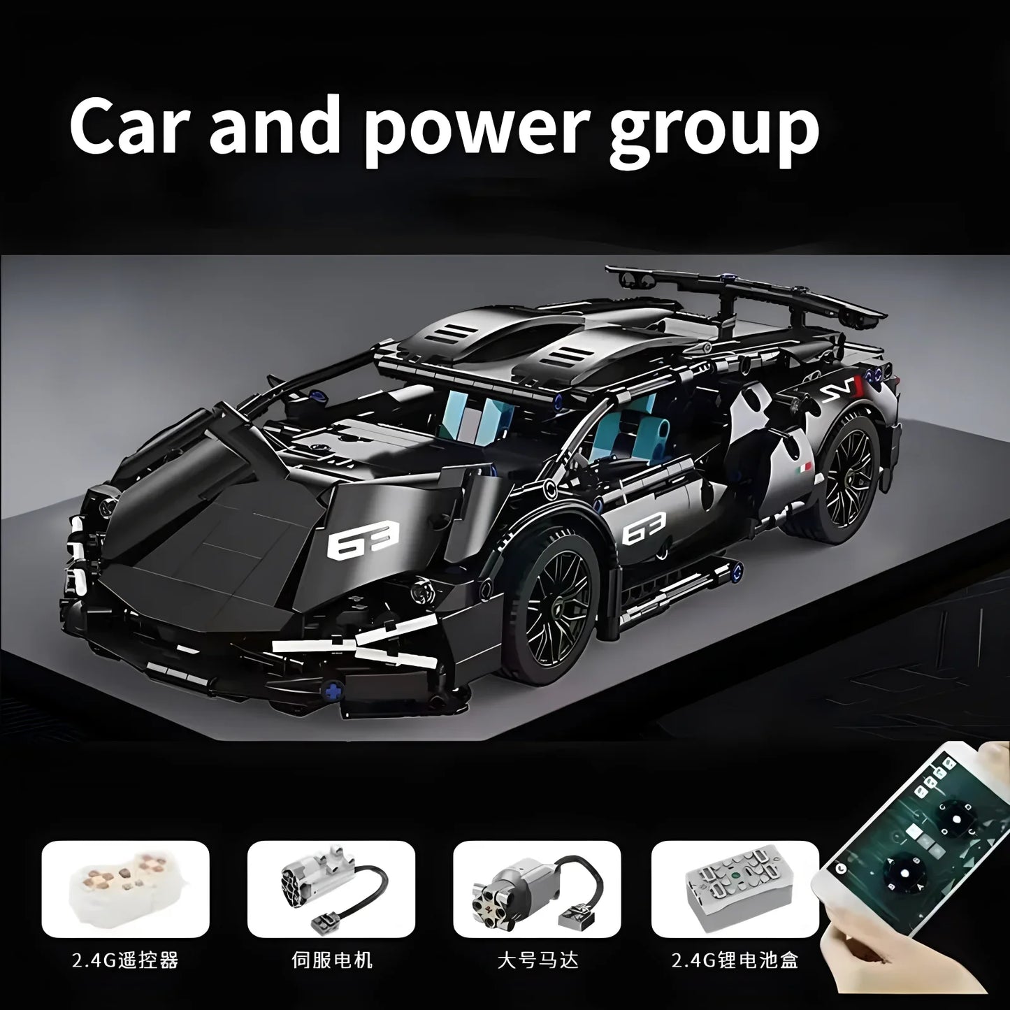 Technical Racing Sport Car Model Building Blocks technic adults 1:14 DIY Supercar Brick Puzzle Toys Kid Adult Gift(1280+granule)