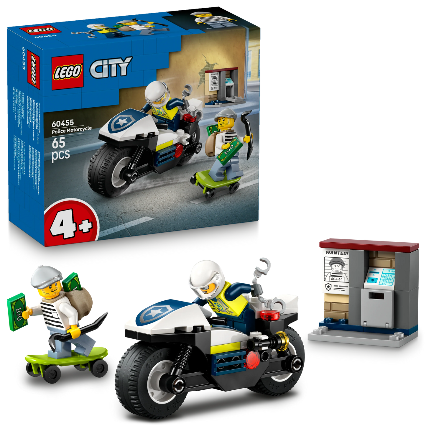LEGO City Verfolgungsjagd mit dem Polizeimotorrad 60455
