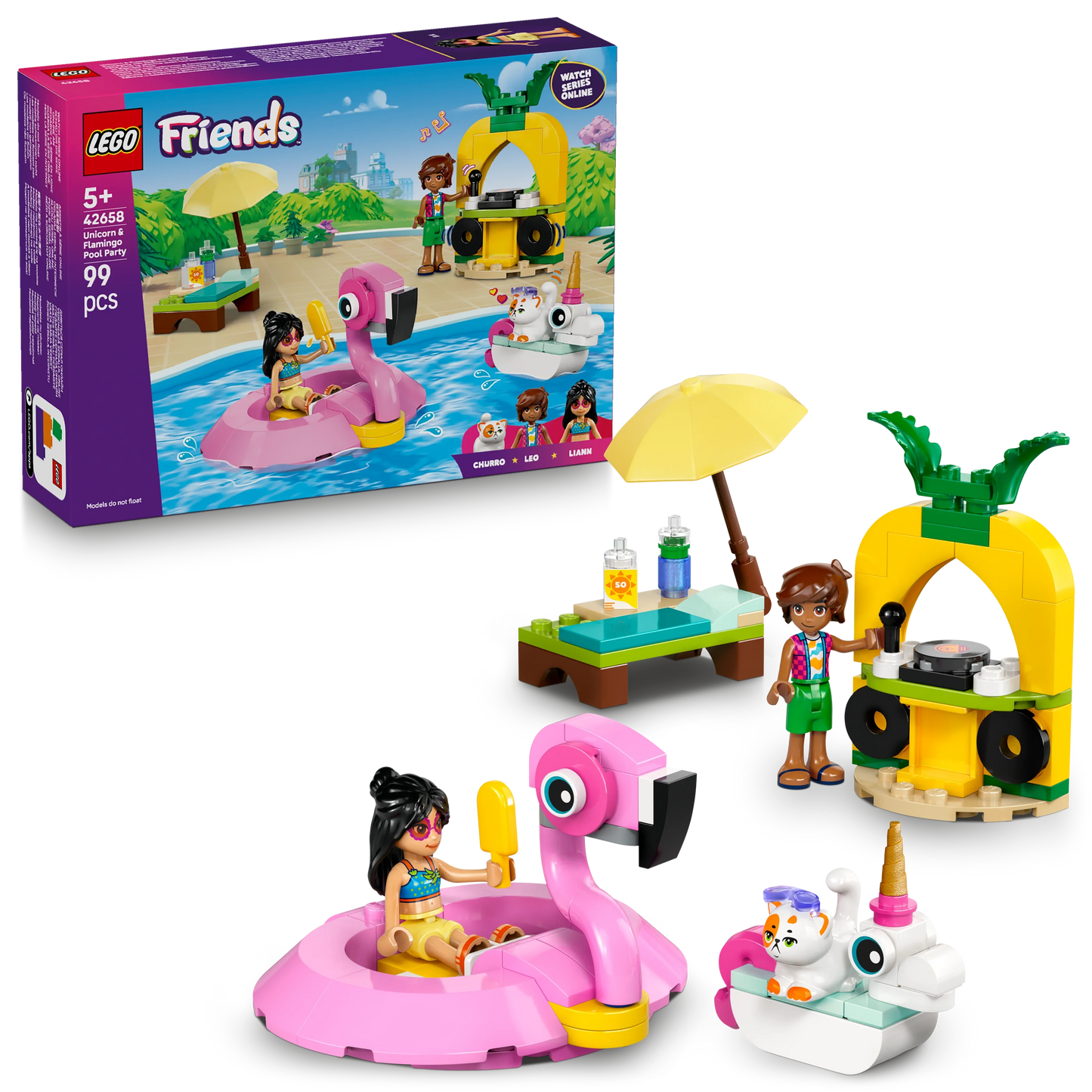 LEGO Friends Poolparty mit Einhorn und Flamingo 42658