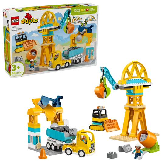 LEGO DUPLO Town Baustelle mit Baufahrzeugen – 3-in-1-Set 10476