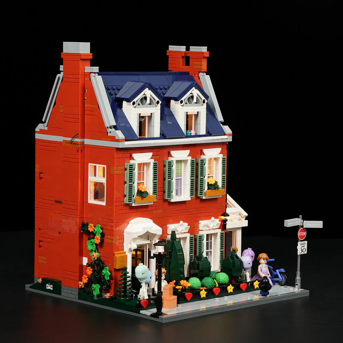 Lumibricks 15009 - Redbrick Row House - Reihenhaus aus rotem Backstein
