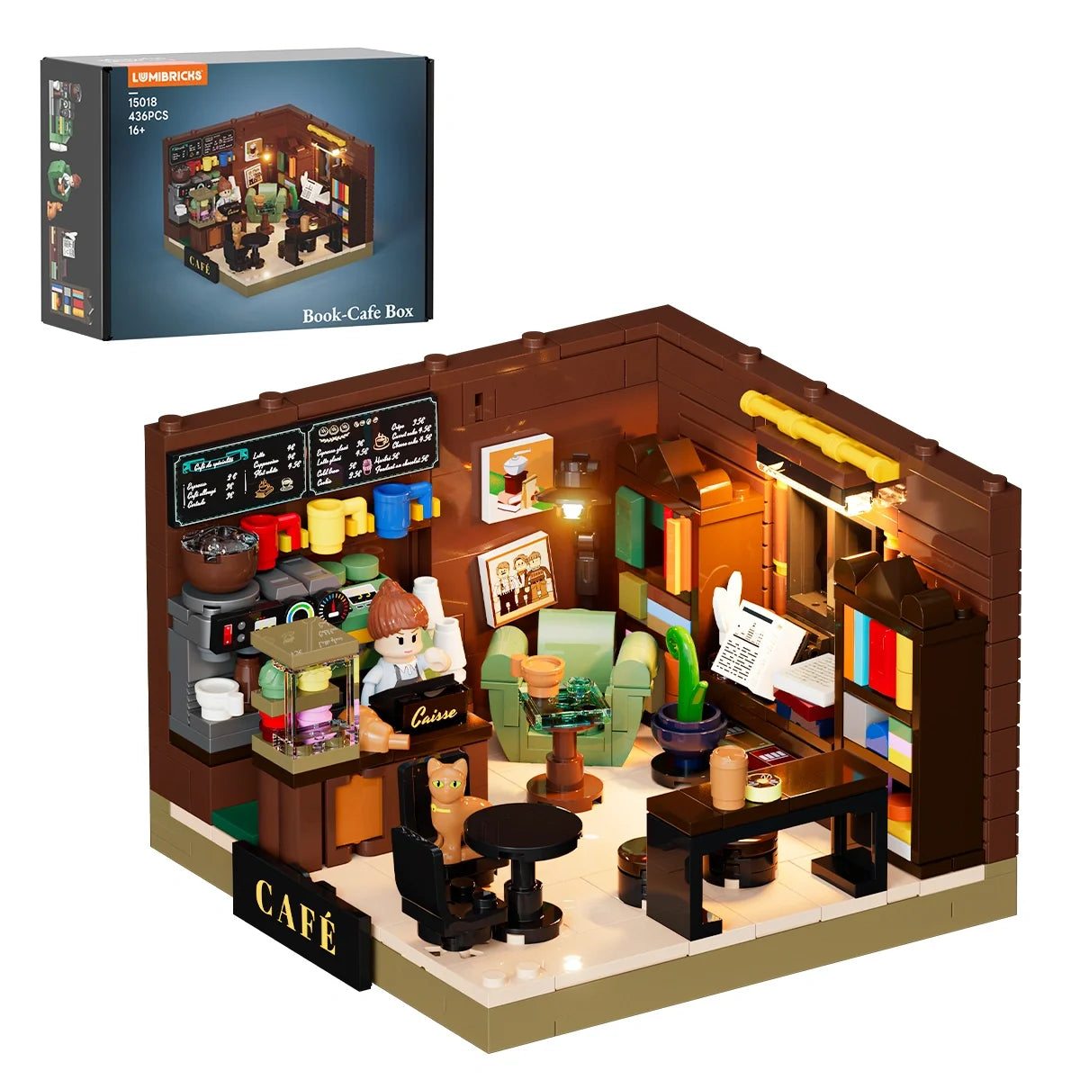 Lumibricks 15018 - Buchcafé Mini-Set - Book-Cafe Box