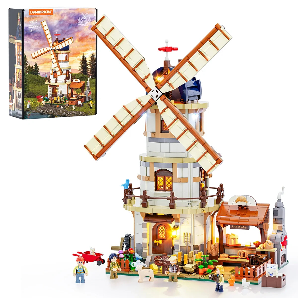 Lumibricks 16012 - Holländische Windmühlenmühle - Dutch Windmill Millhouse