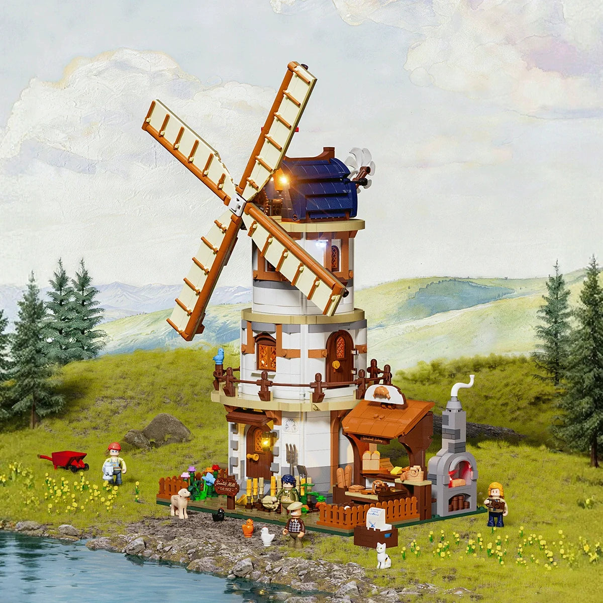 Lumibricks 16012 - Holländische Windmühlenmühle - Dutch Windmill Millhouse