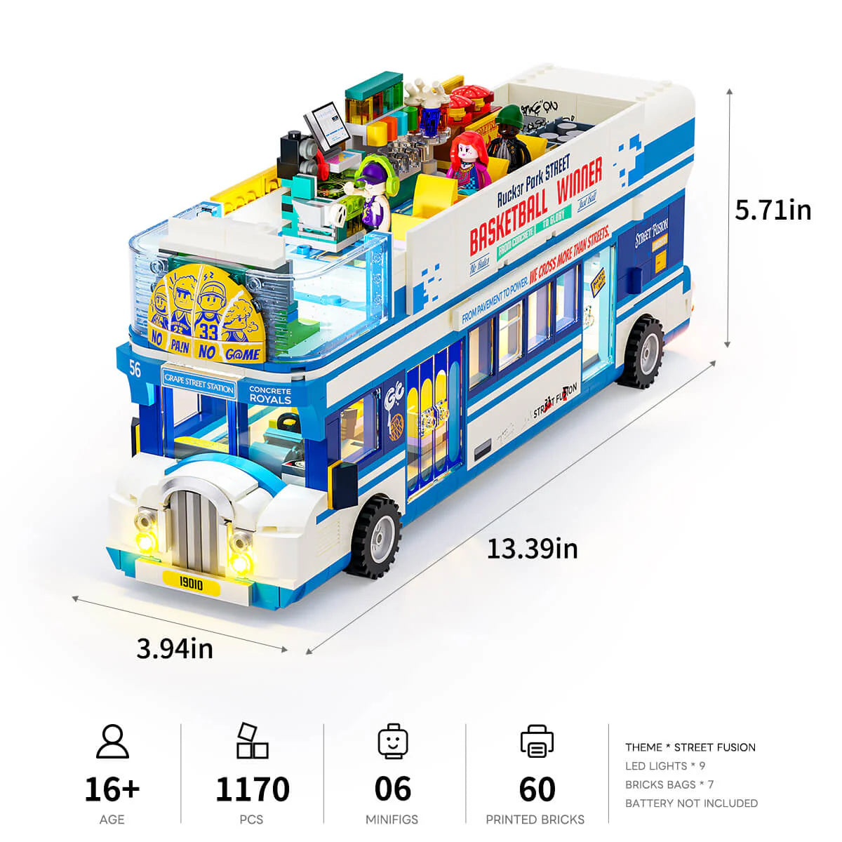 Lumibricks 19010 - Streetball Tour Bus - Streetball-Tourbus