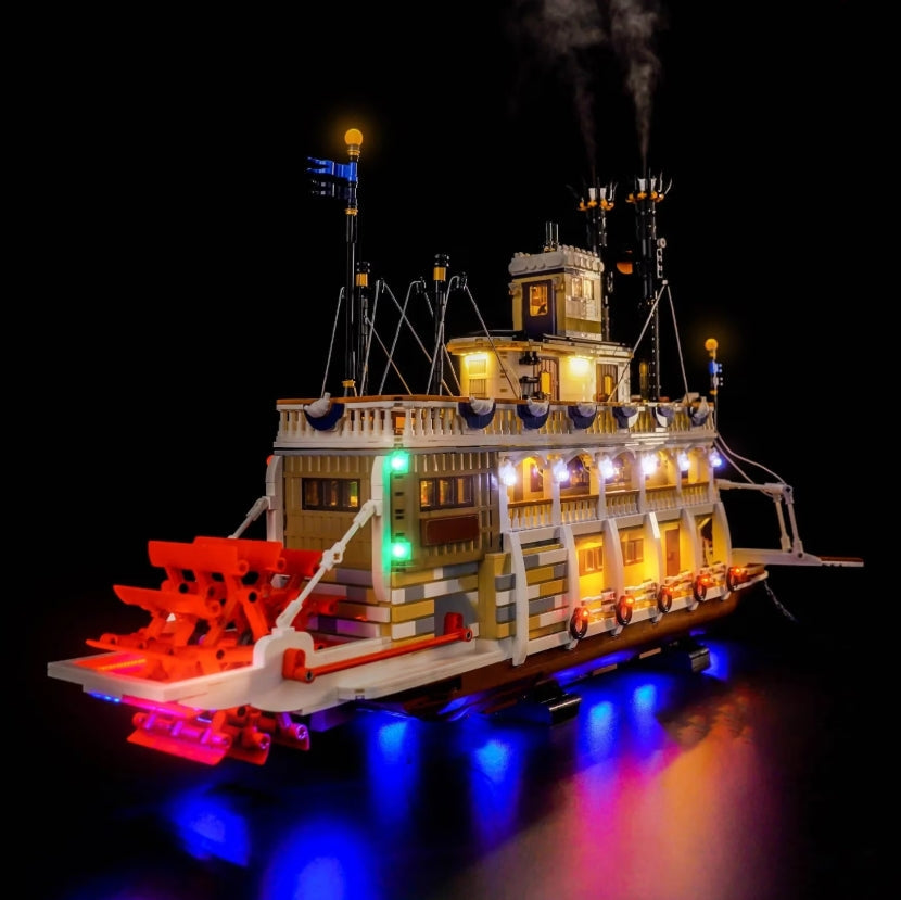 BrickBling LED Licht Set für LEGO Flussraddampfer (21356) inkl. Fernbedienung und Sprühmodul