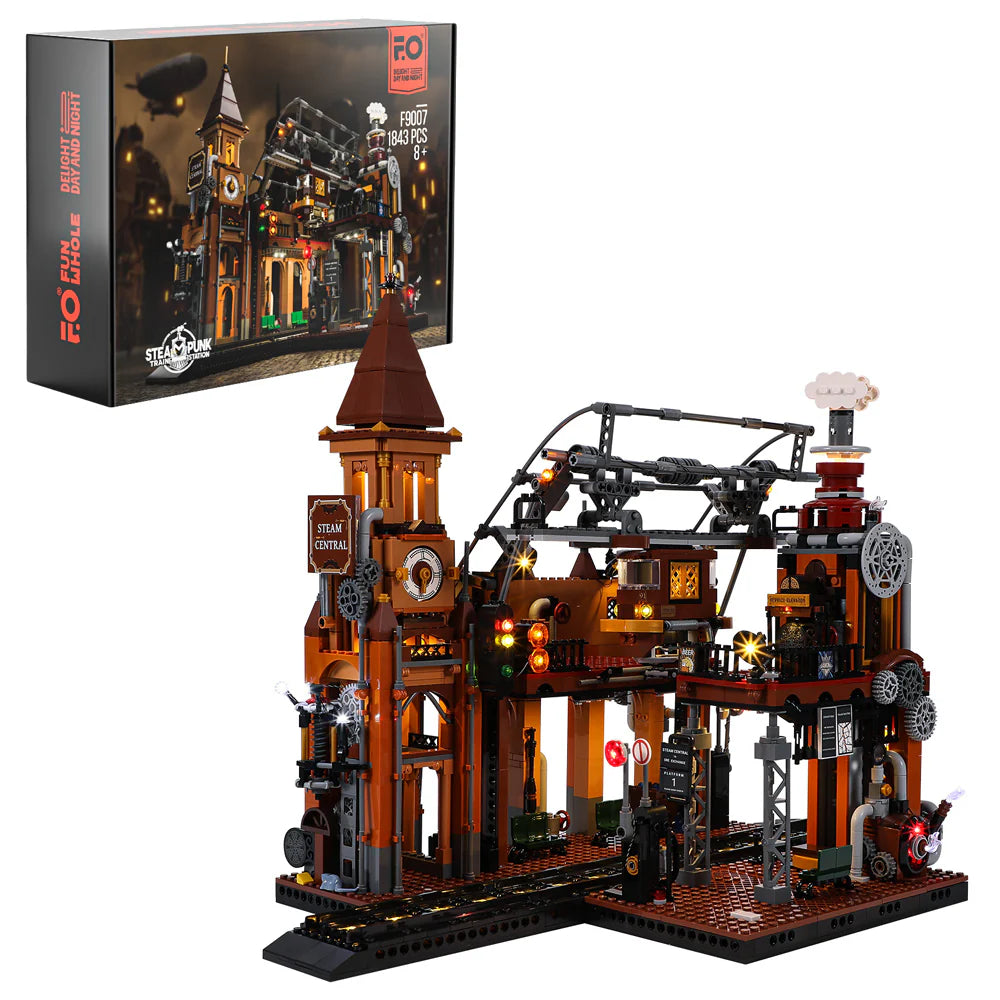 Lumibricks F9007 - Steampunk Train Station - Steampunk-Bahnhof