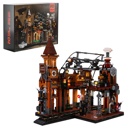 Lumibricks F9007 - Steampunk Train Station - Steampunk-Bahnhof