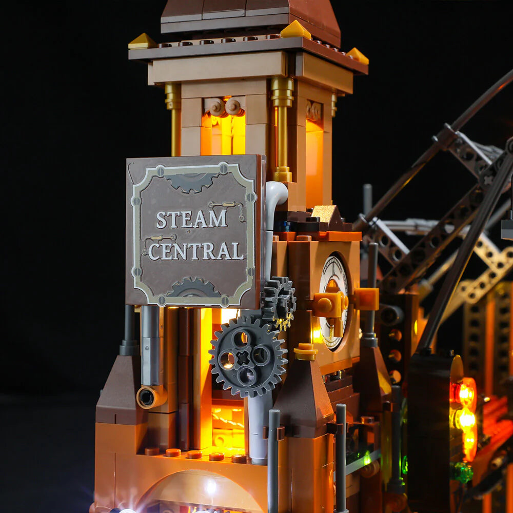 Lumibricks F9007 - Steampunk Train Station - Steampunk-Bahnhof