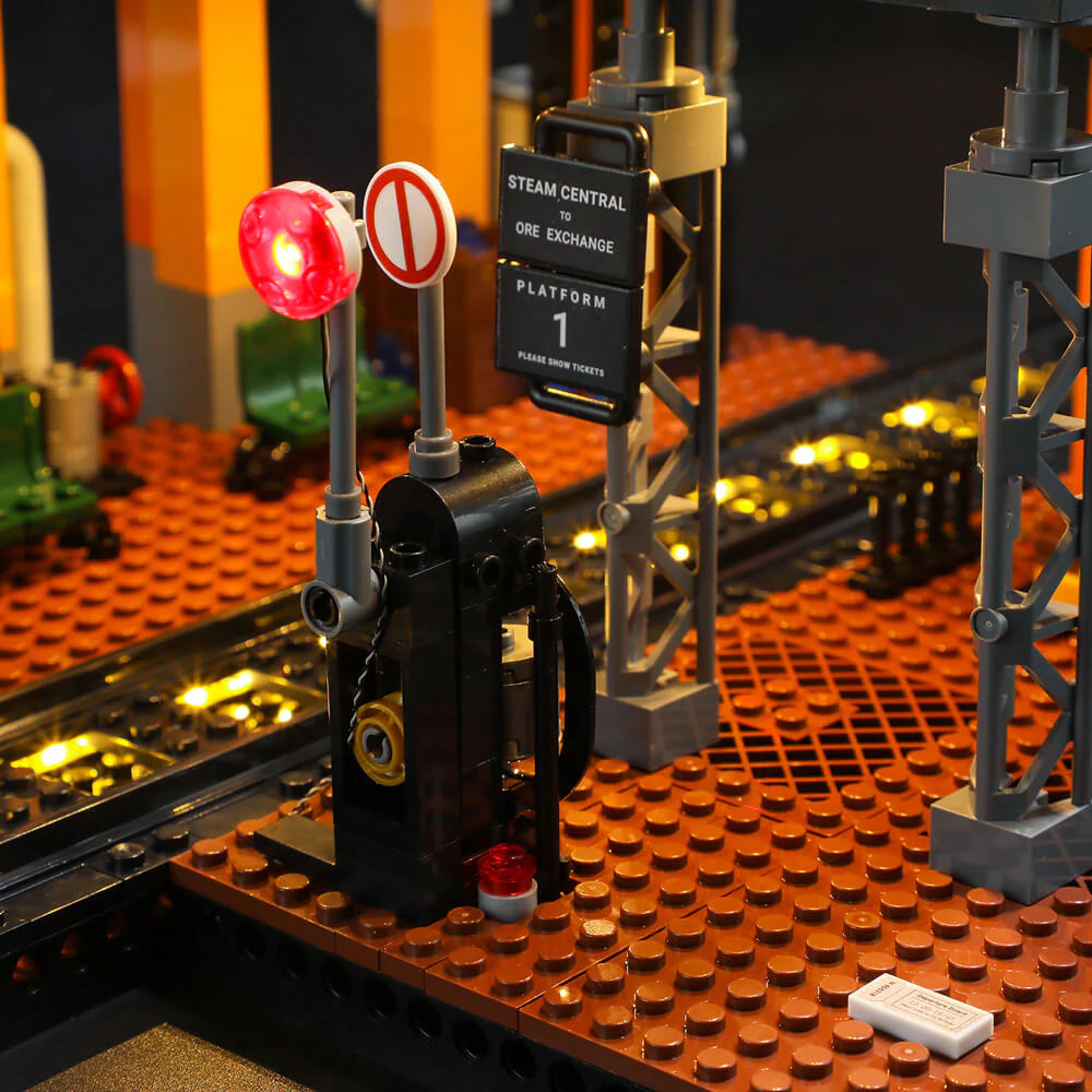 Lumibricks F9007 - Steampunk Train Station - Steampunk-Bahnhof