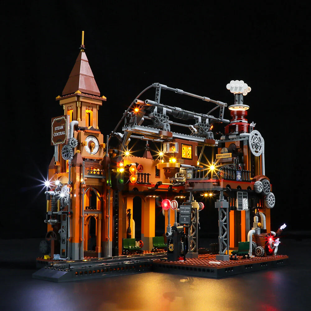 Lumibricks F9007 - Steampunk Train Station - Steampunk-Bahnhof