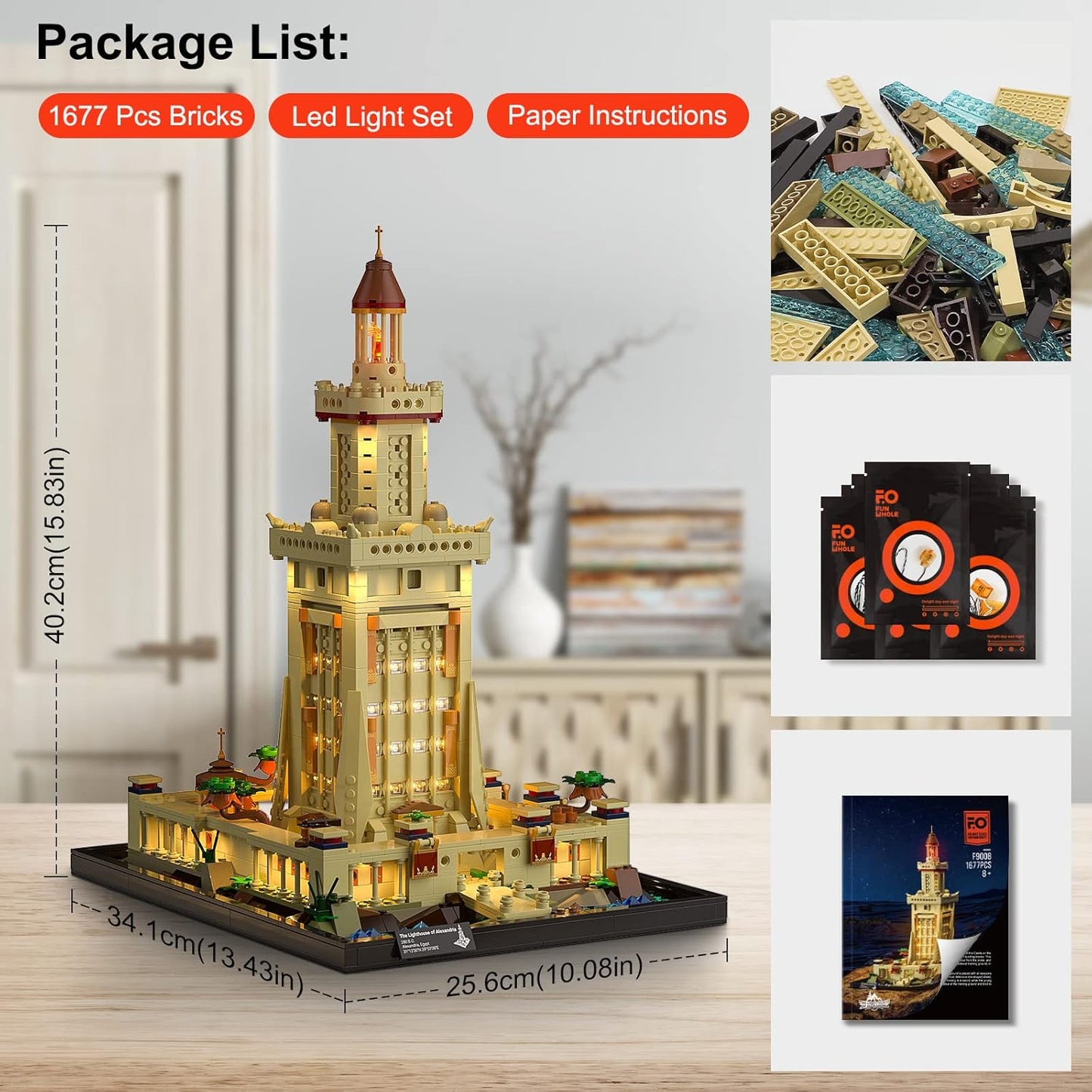 Lumibricks Funwhole F9008 - The Lighthouse of Alexandria - Leuchtturm von Alexandria