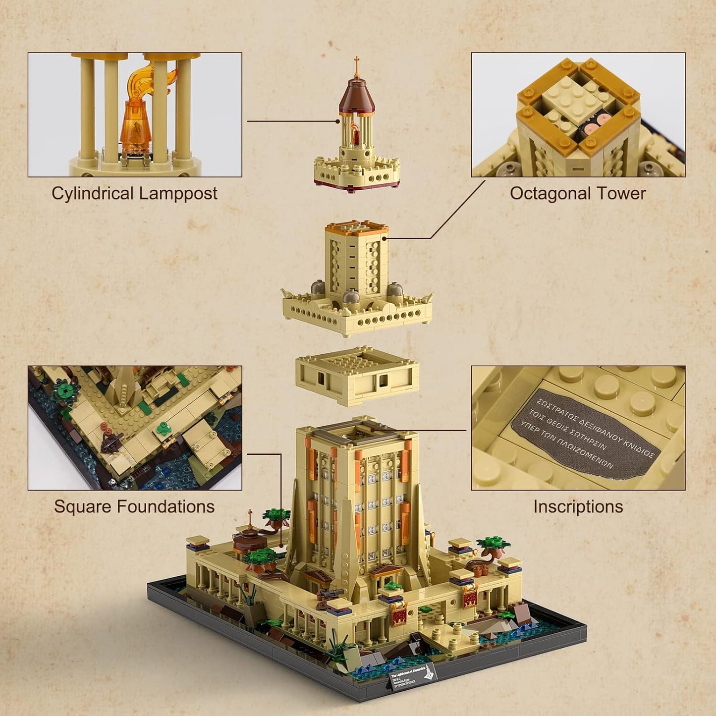 Lumibricks Funwhole F9008 - The Lighthouse of Alexandria - Leuchtturm von Alexandria
