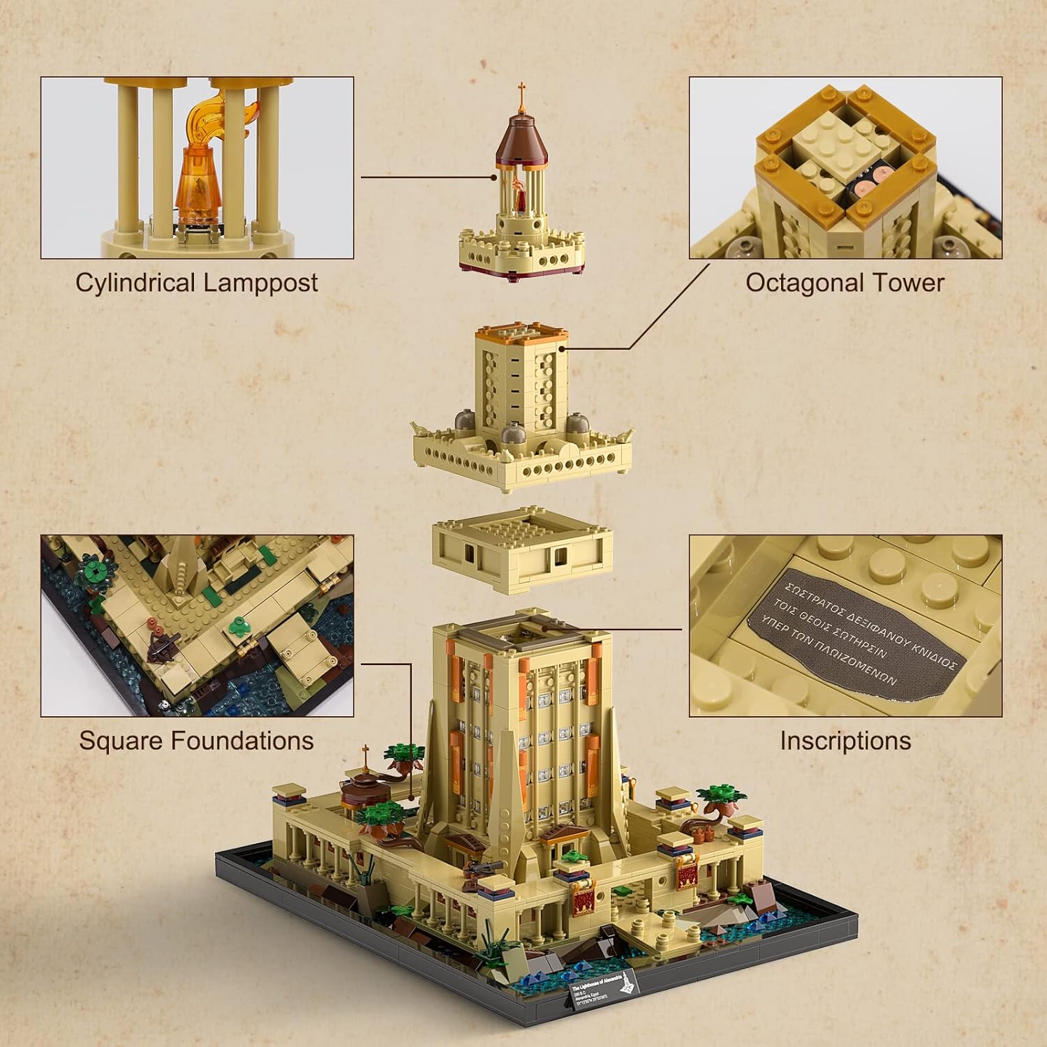 Lumibricks Funwhole F9008 - The Lighthouse of Alexandria - Leuchtturm von Alexandria