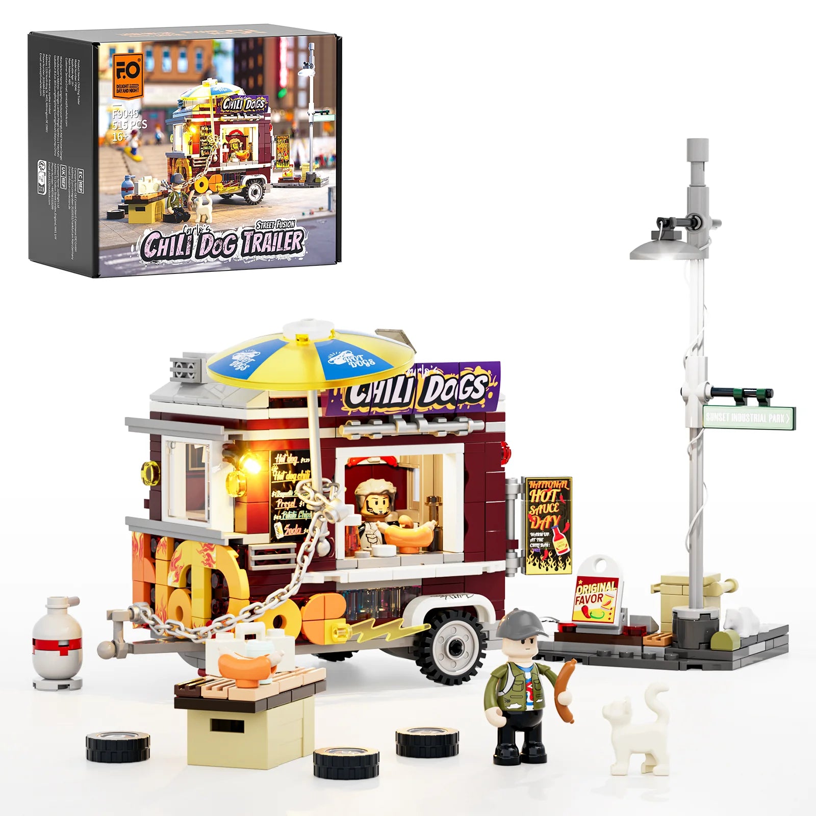 Lumibricks F9046 - Chili Dog Trailer - Chili Dog Anhänger