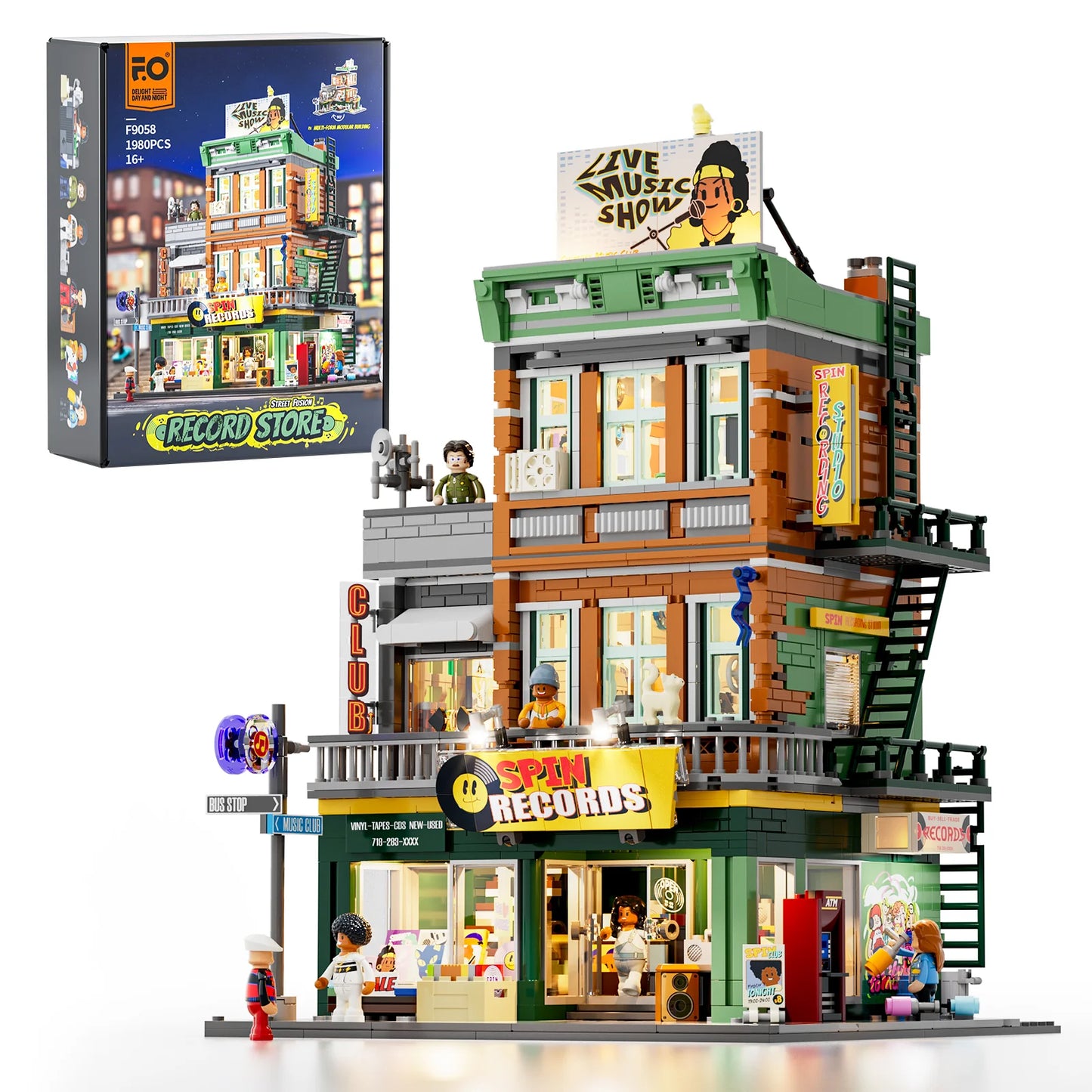 Lumibricks F9058 - Record Store - Plattenladen