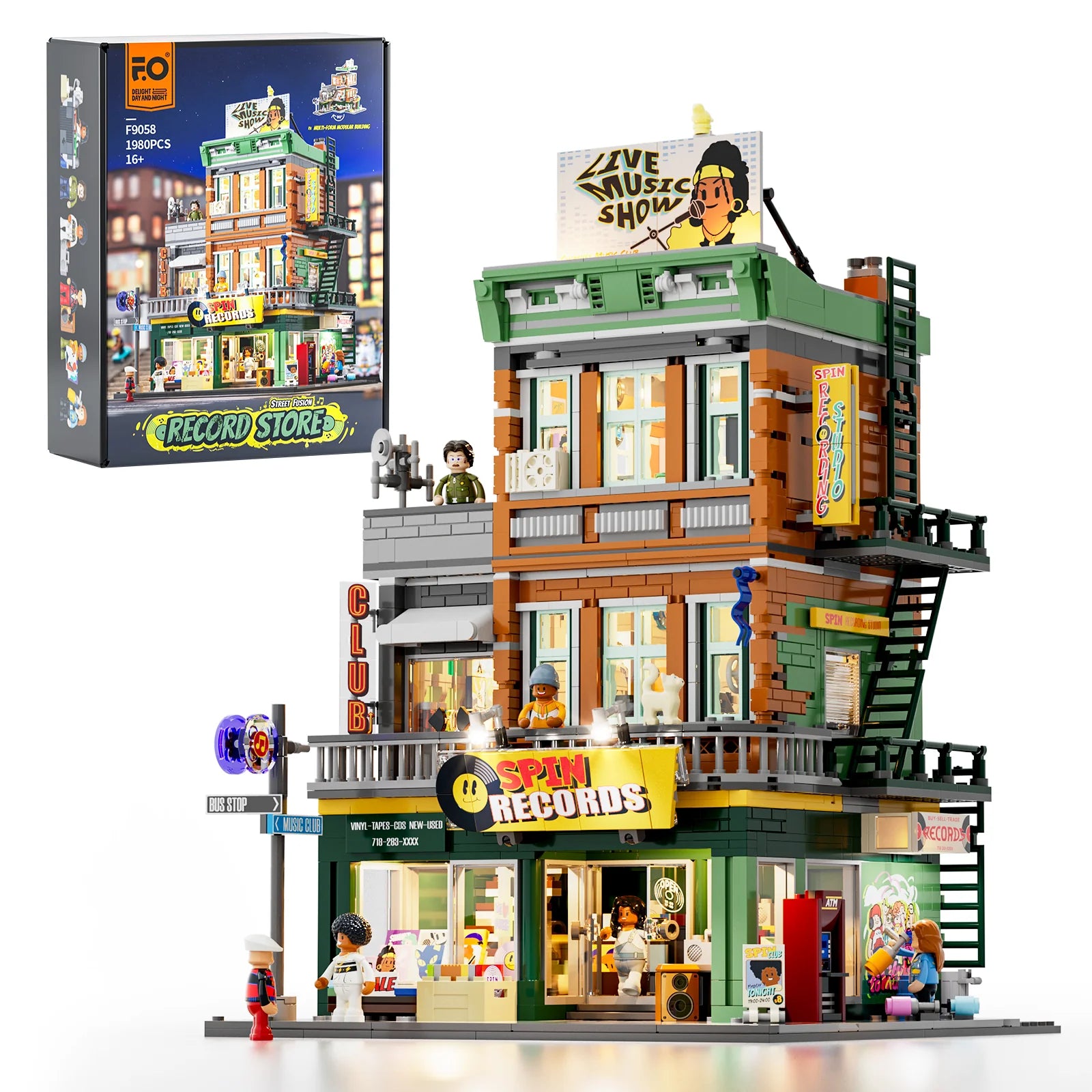 Lumibricks F9058 - Record Store - Plattenladen