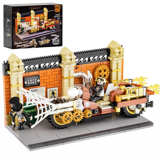Lumibricks F9067 - Steampunk Motorcycle Pursuit - Steampunk-Motorradverfolgung
