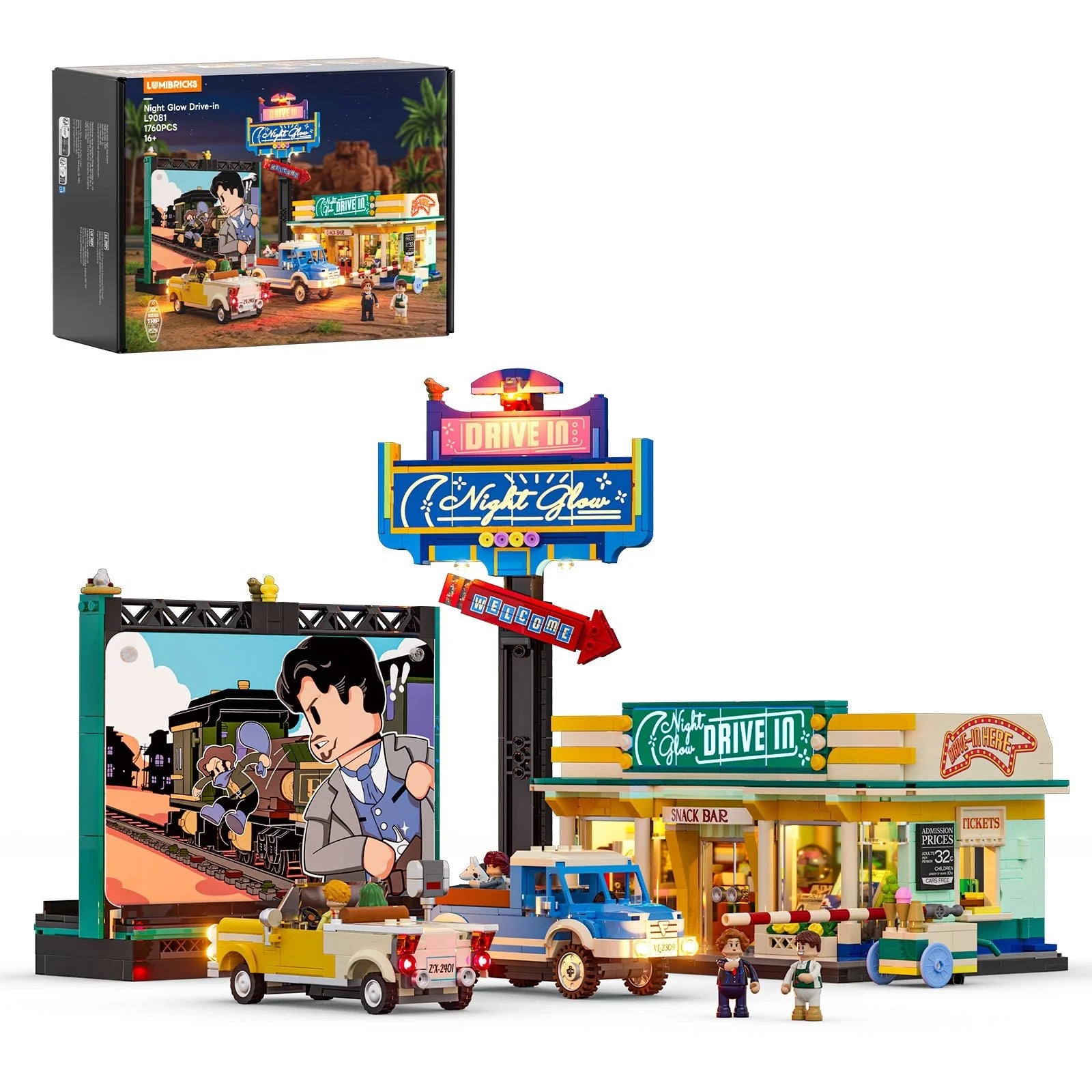 Lumibricks L9081 - Night Glow Drive-in - Night Glow Drive-in