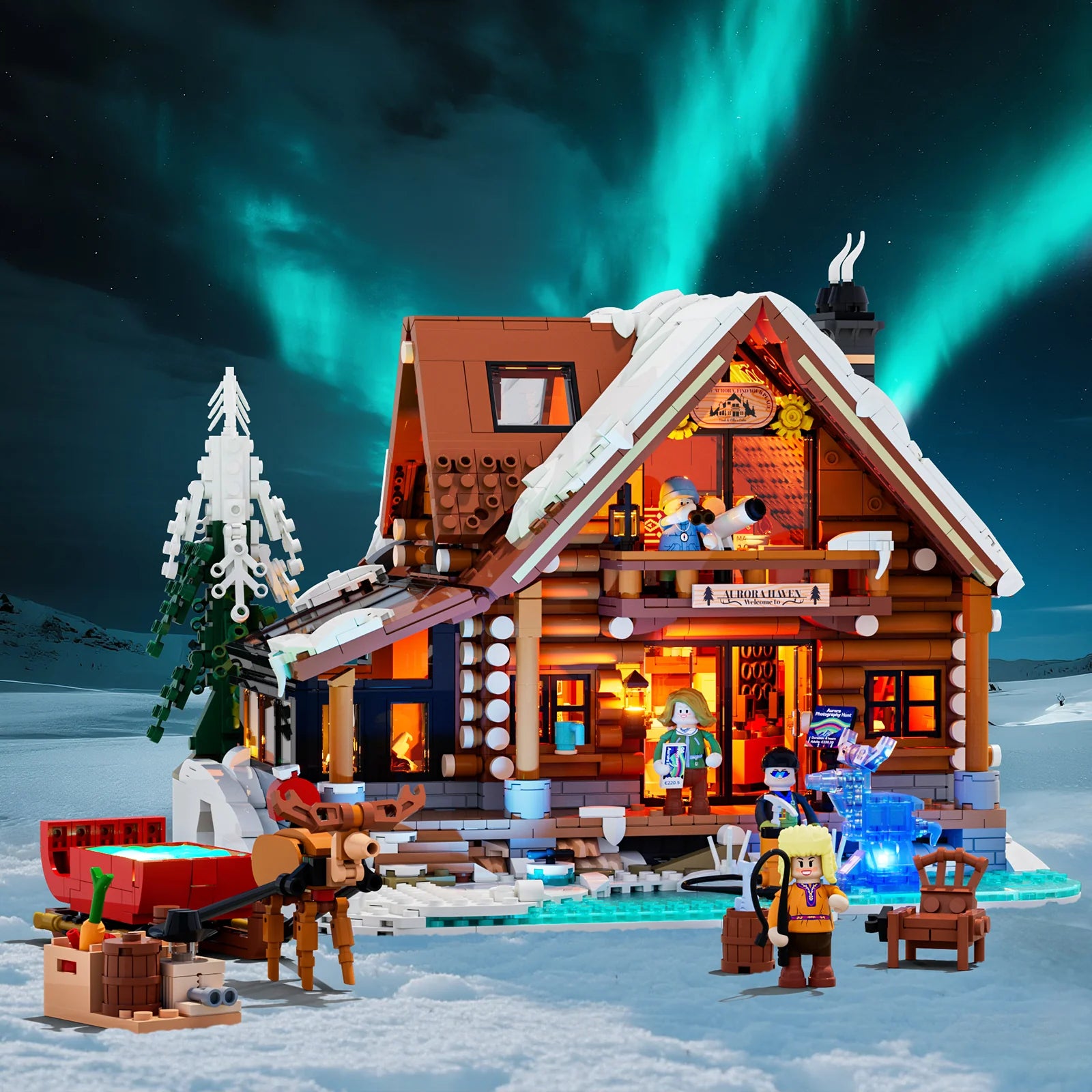 Lumibricks L9090 - Aurora Cabin - Aurora-Hütte