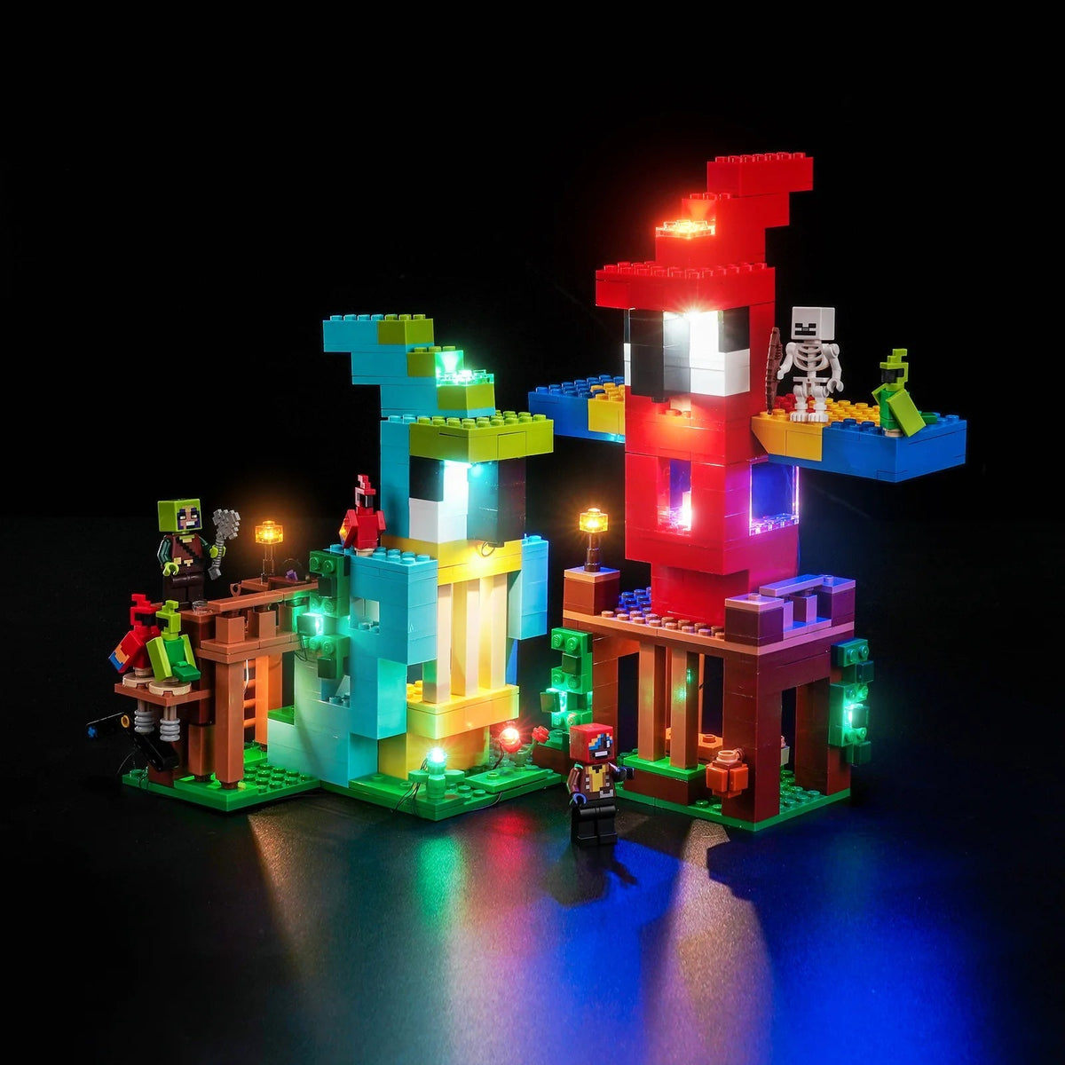BrickBling LED Licht Set für LEGO Minecraft: Die Papageienhäuser (21282)