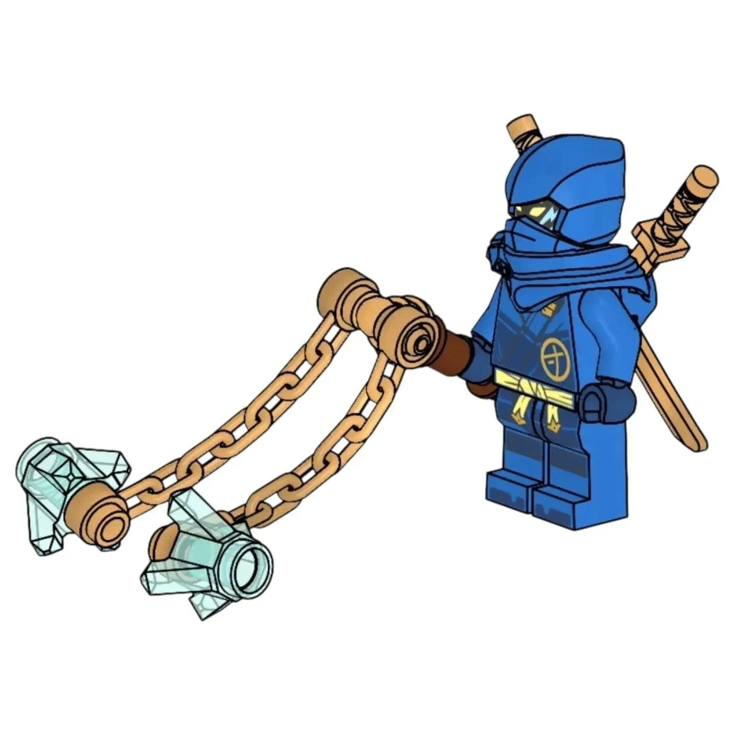 LEGO Ninjago Minifigur Jay mit Waffen - njo0814