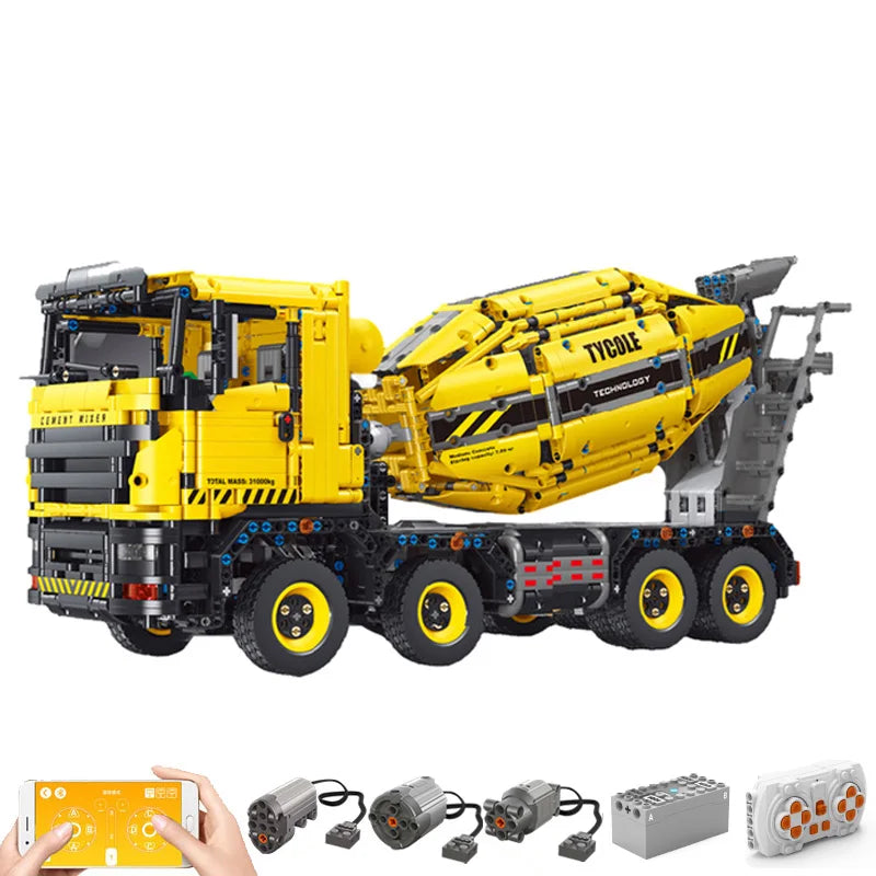 MOC 2.4G Remote Control Excavator Crane Loader Trucks Building Blocks Engineering Car Bricks Technical Model Toys For Kid Gift