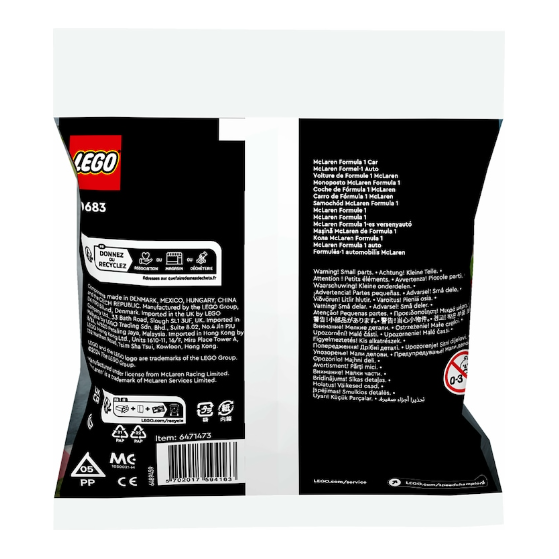 LEGO Speed Champions McLaren Formel-1 Auto Polybag 30683