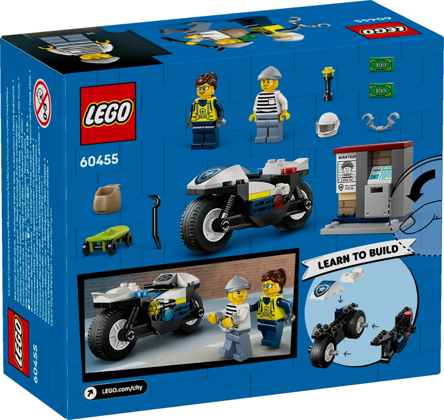 LEGO City Verfolgungsjagd mit dem Polizeimotorrad 60455