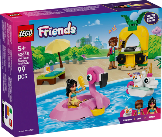 LEGO Friends Poolparty mit Einhorn und Flamingo 42658