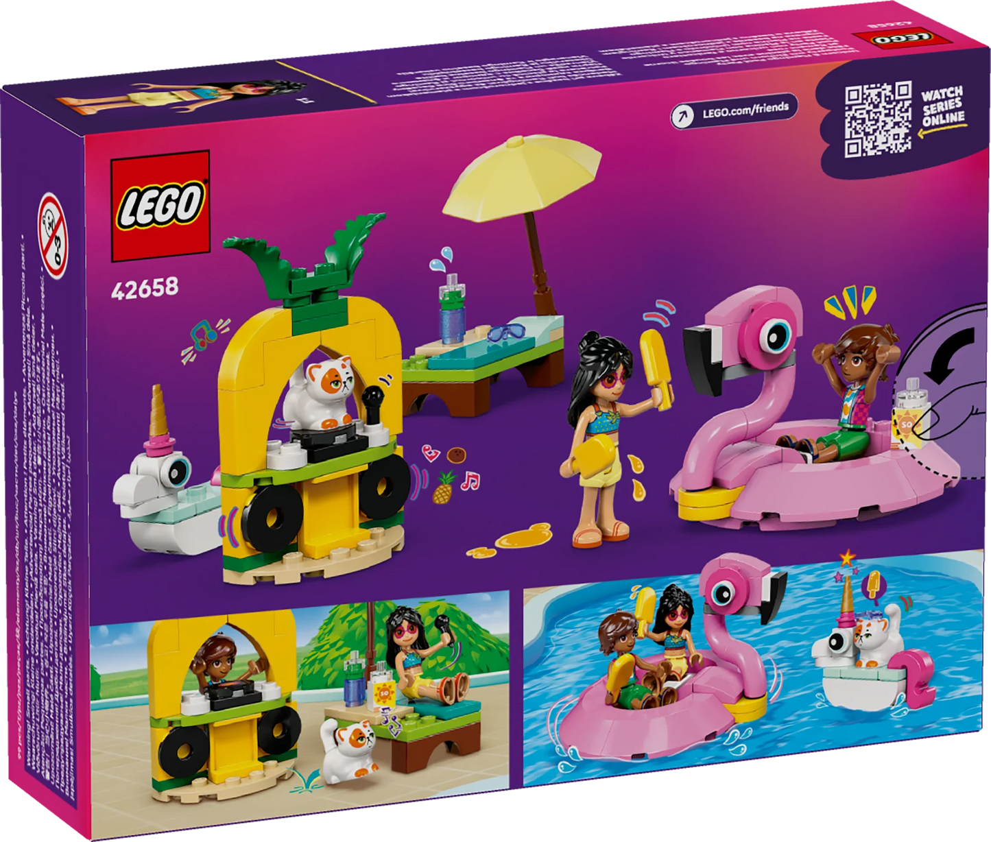 LEGO Friends Poolparty mit Einhorn und Flamingo 42658