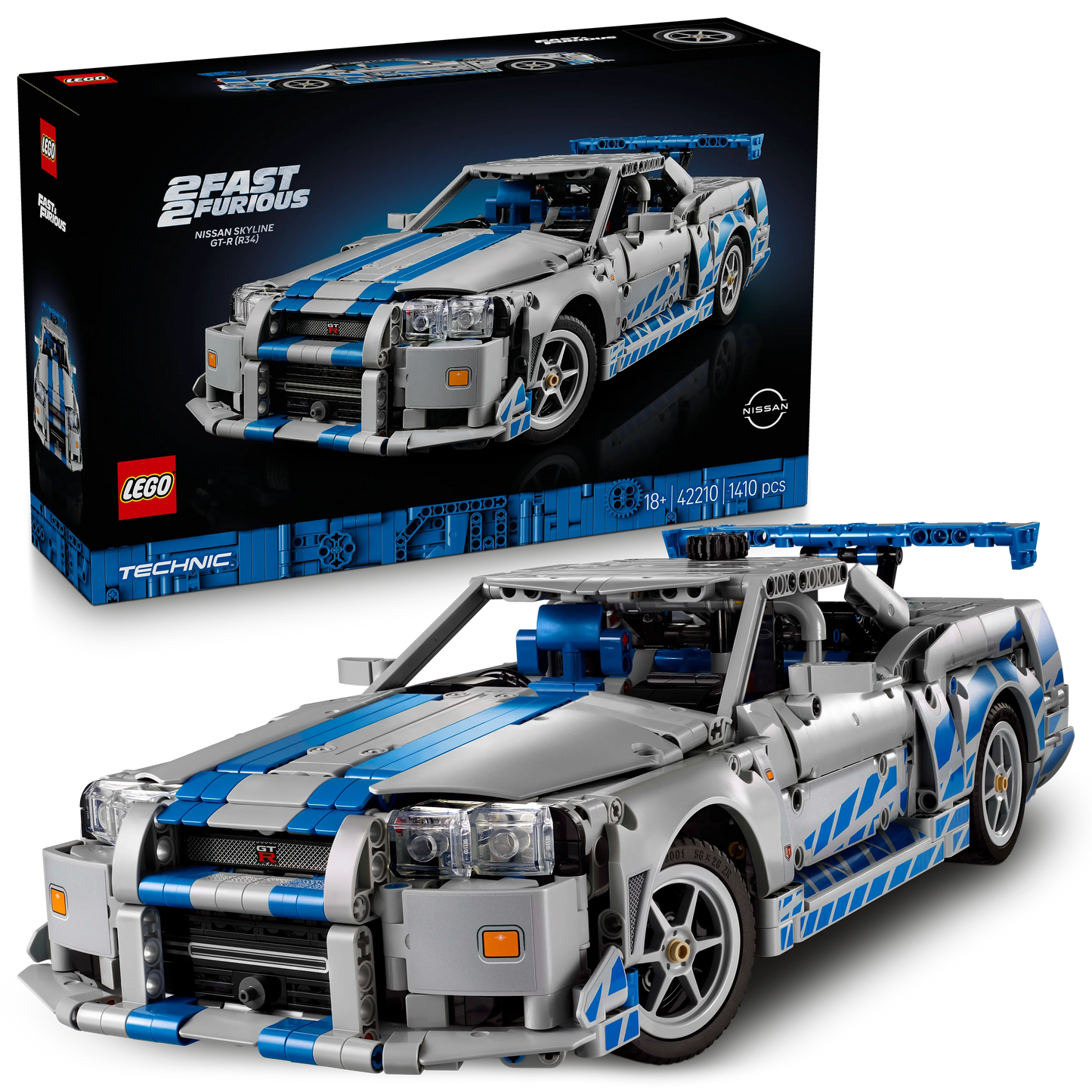 LEGO Technic 2 Fast 2 Furious Nissan Skyline GT-R (R34) Flitzer 42210